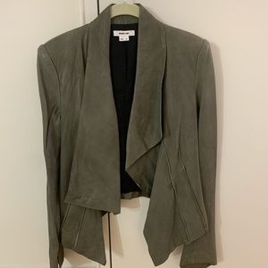 Helmut Lang Draped Leather Jacket